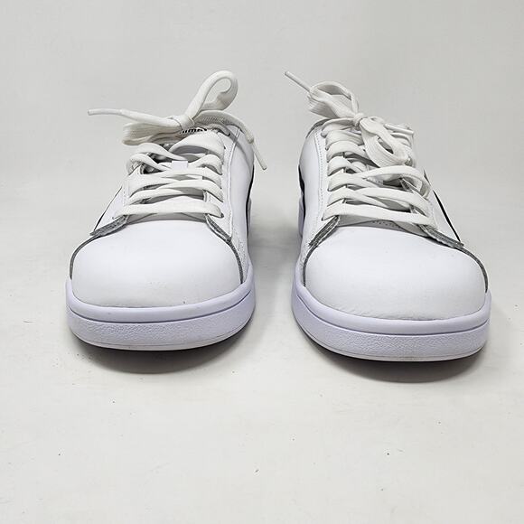 Puma Sneakers Men 10.5 Smash V2 White Leather Black Stripe Low Top 365215-01 - Picture 4 of 11